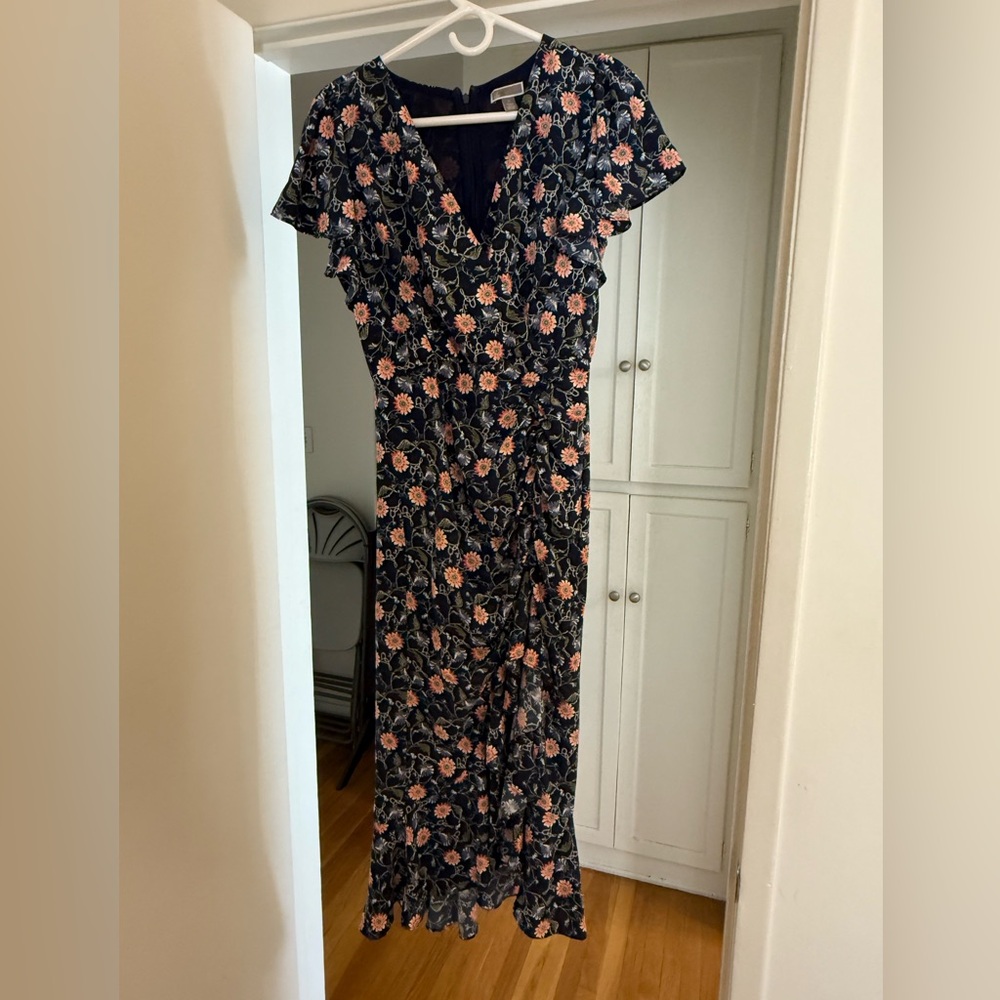 Chelsea28 Black and Pink Floral Maxi Dress